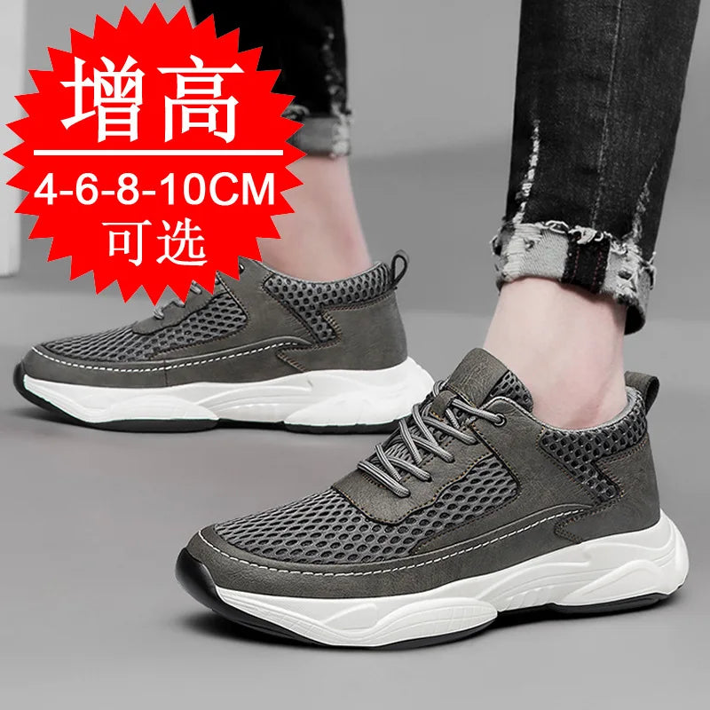 High Man Elevator Shoes Lift Sneakers Men Sports Height Increase Insole 8cm10cm Leisure Fashion Summer Sports Heightening Shoes