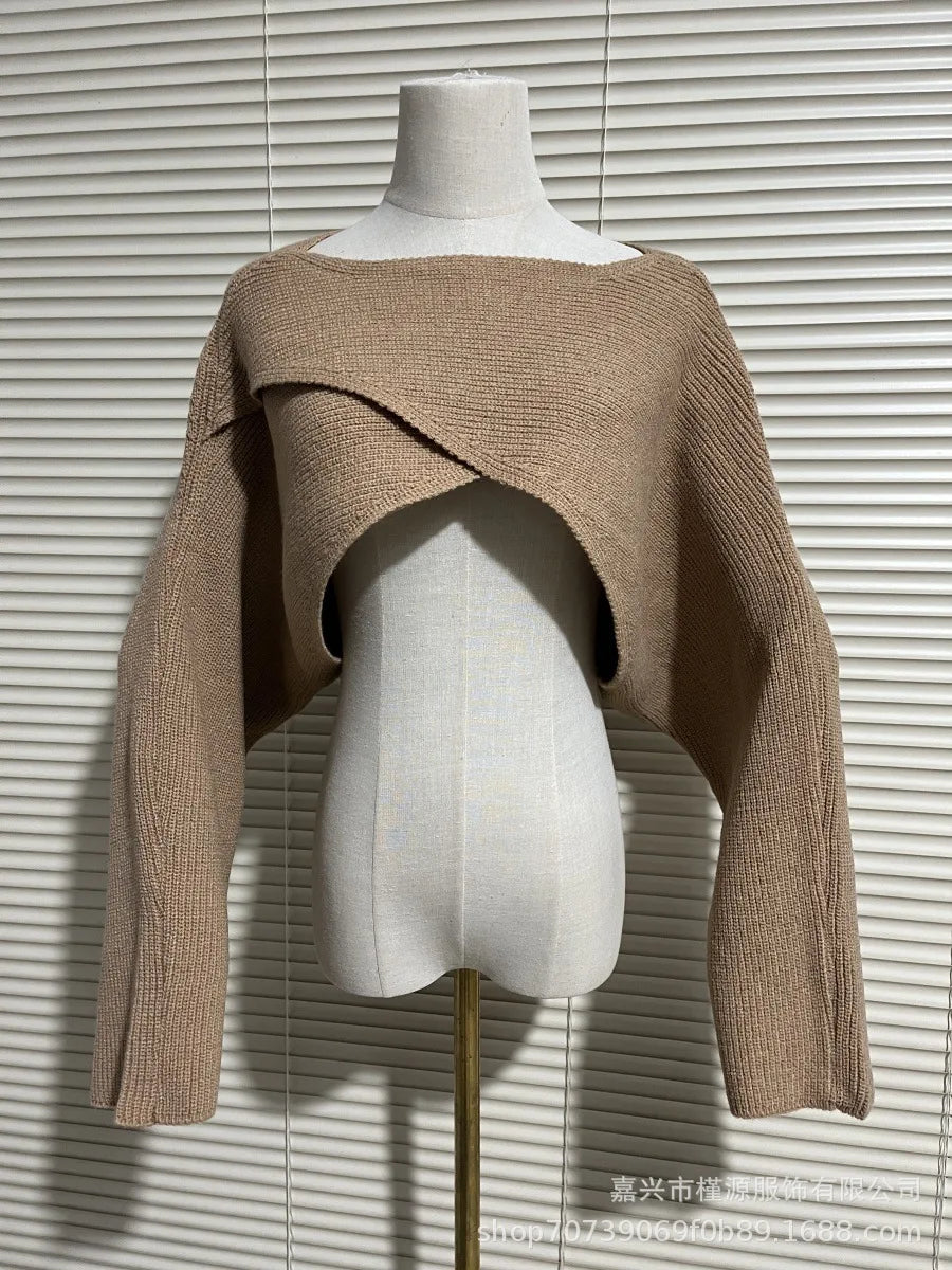Autumn Fashion Knitted Pullover Elegant O Neck Sweater Women New Casual Solid Color Loose Long Sleeve Hem Irregular Women Top