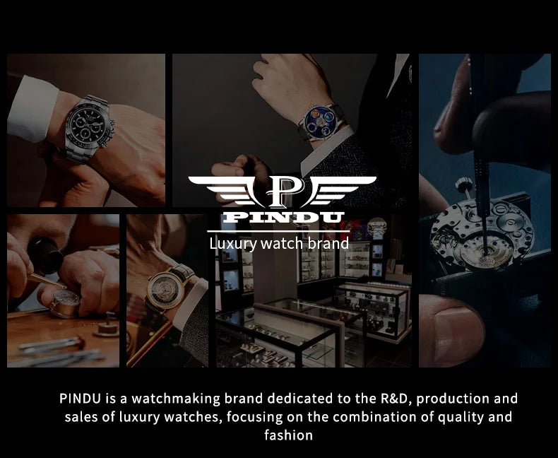 PINDU Design Watches Man Starry Sky Watch For Men Quartz Wristwatches Clock Earth Theme Design Man Watch Celestial Body Series