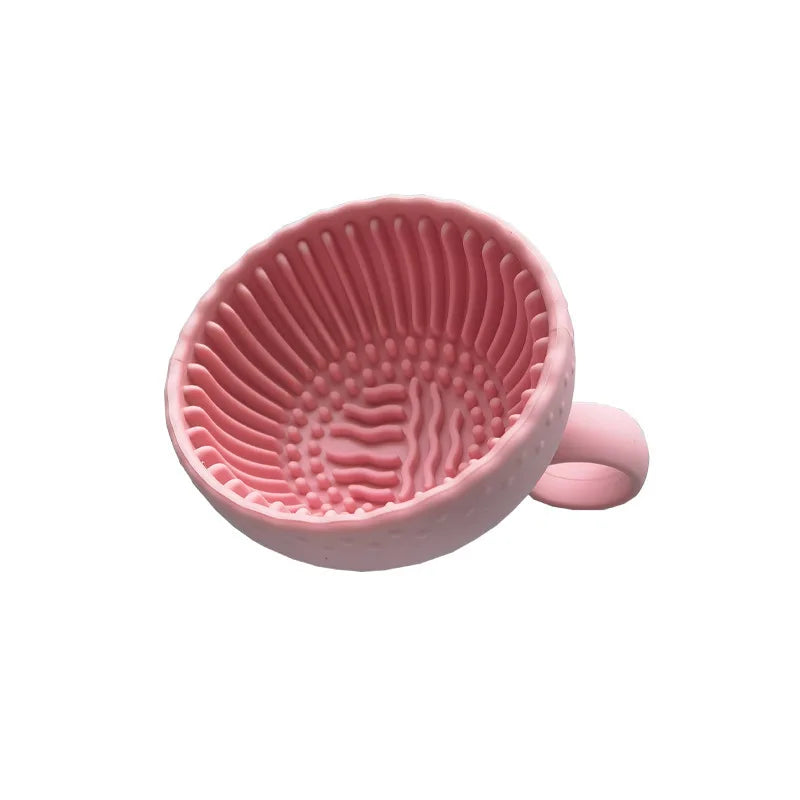 Silicone Makeup Brush Cleaner Bowl for Powder Puff Cosmetic Eyeshadow Makeup Brush Soft Silicone Folding Beauty Tools