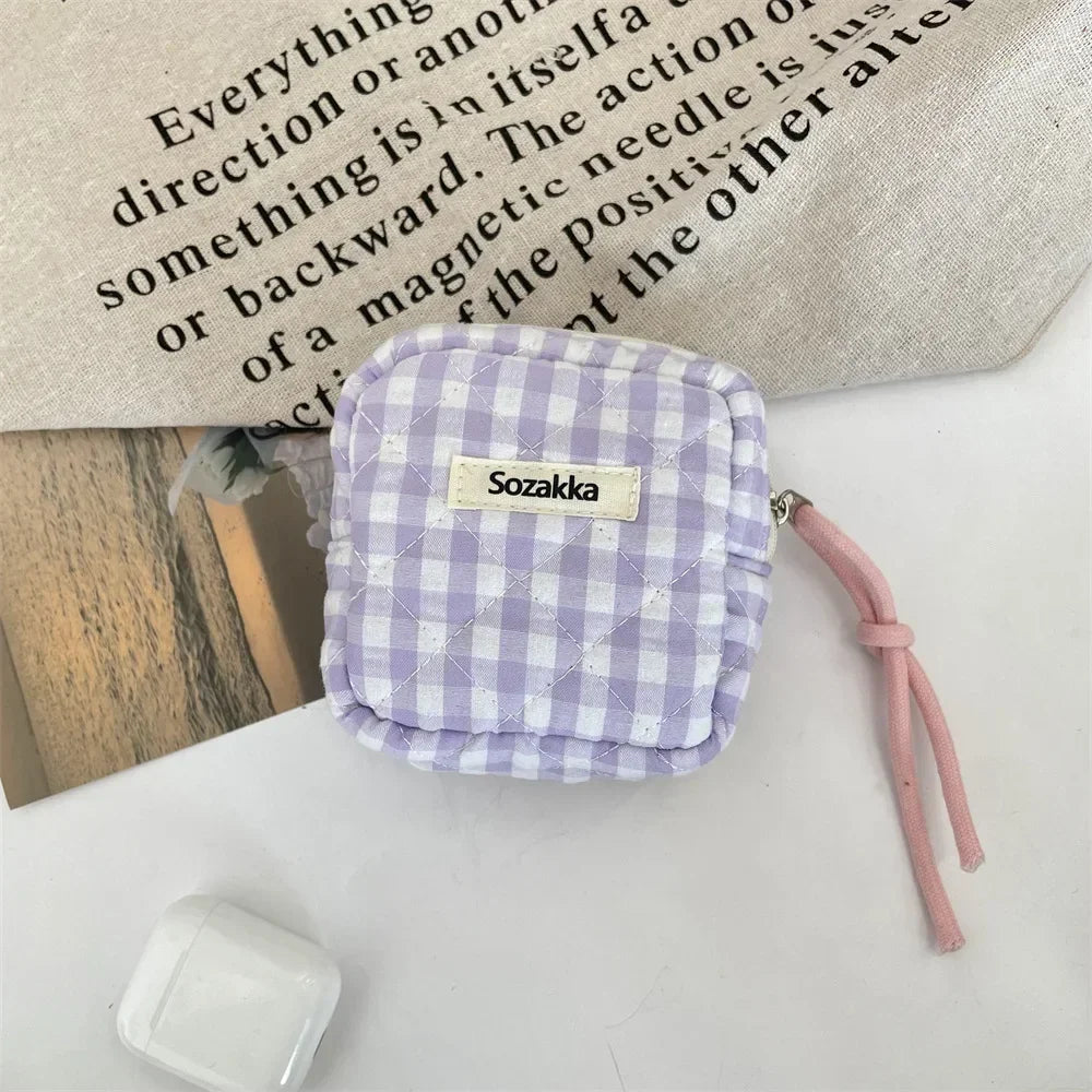 Women Small Cosmetic Bag Zipper Girls Mini Sanitary Napkins Makeup Lipstick Bags Travel Earphone Coin Organizer Pouch Bags