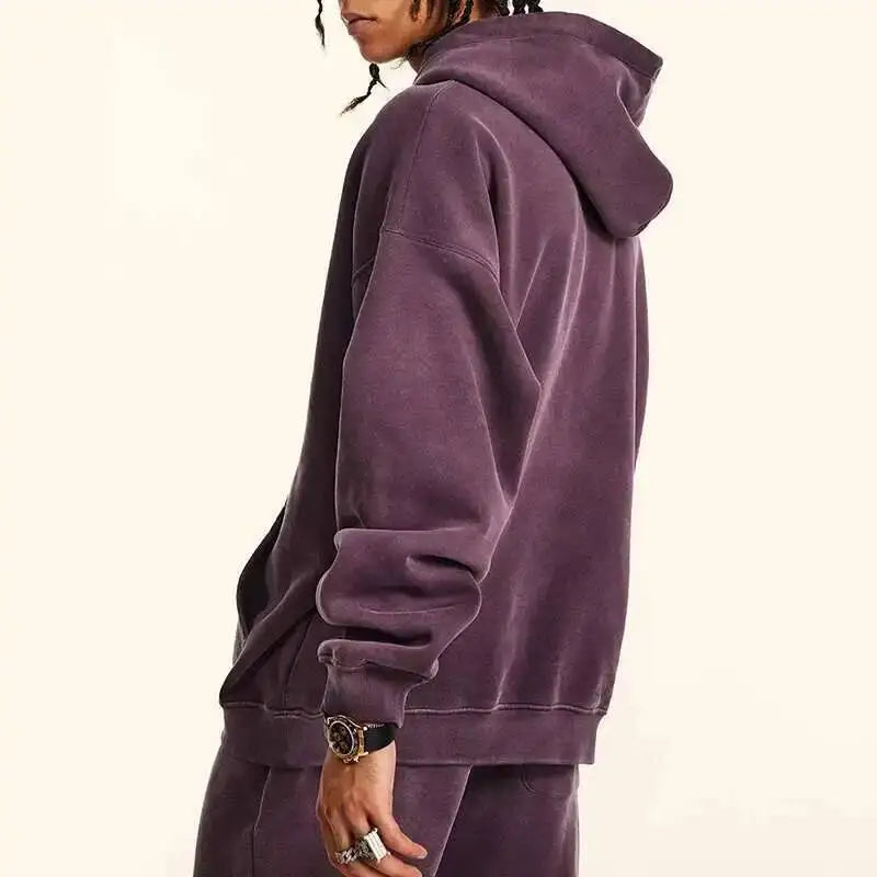 PFNW 2025 Spring High Street Vintage Washed Digital Padded Hooded Sweatshirt Men's American Loose Oversized Pullover Top 28W5695