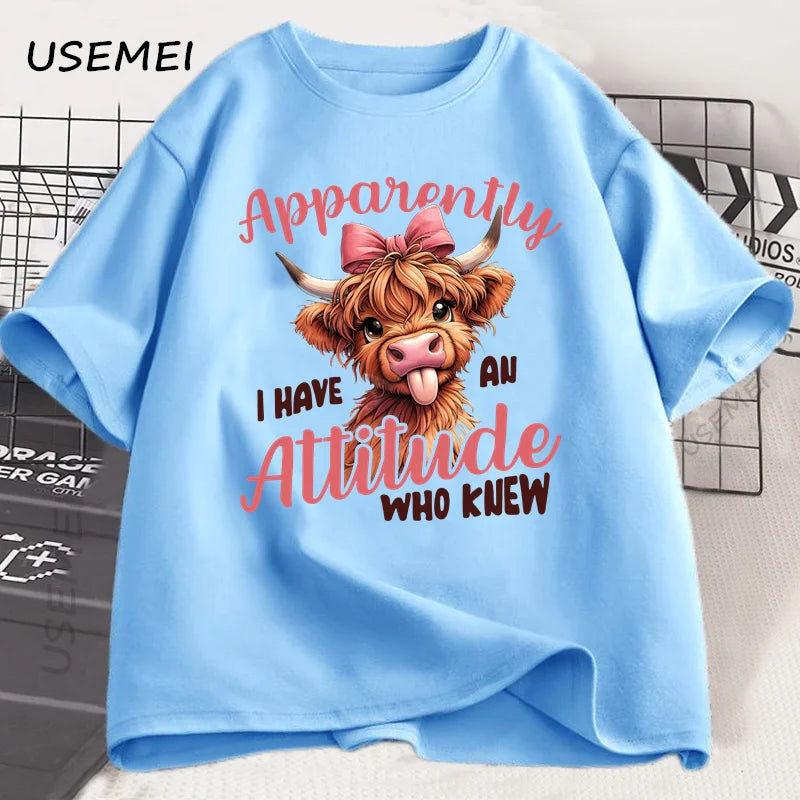 Highland Cow Funny Cows Printed Tshirt Retro Trendy Design T Shirt Cotton Short Sleeve T-shirt Men Women Casual Oversized Tops