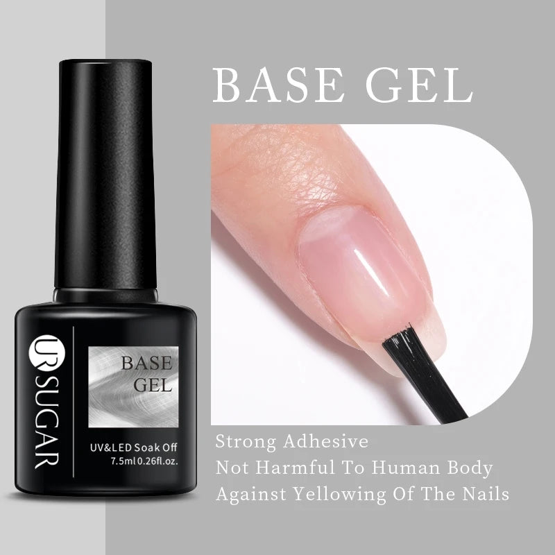 UR SUGAR 1-step Gel Polish 12ML Glitter Nail Spring Summer White Nude Pink Gel Nail Polish 3 IN 1 No Need Base Gel and Top Coat