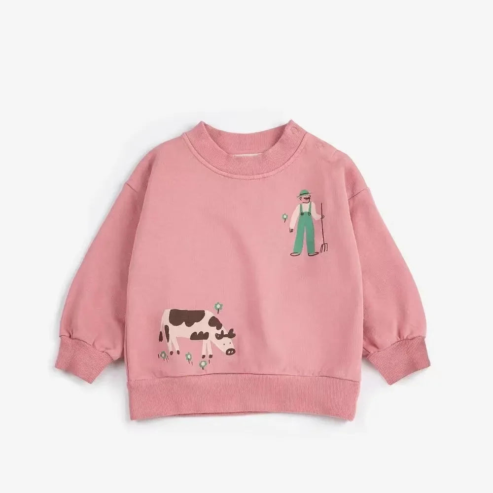 Kids' Sweatshirts 2026 Spring New Arrivals Cartoon Fashion Oversized Boys' Girls' Hoodies Cotton Cute Children's Hooded Jackets