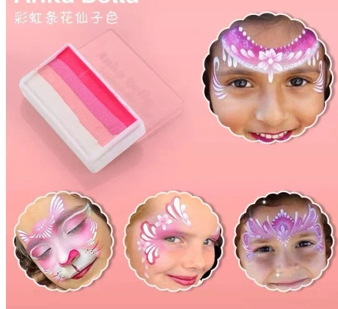 Cross border children's painting pigments, face colors, stage makeup rainbow strips, water-based face wash pigments, water-
