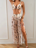 2025 New Sexy Three Pieces Bikini Sets Swimsuit For Women Swimwear And High Split Beach Pants Swimming Suit For Women Beachwear