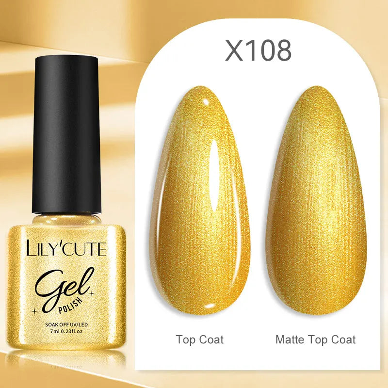 LILYCUTE 7ML Black White Color Gel Nail Polish Summer Colorful Gel Nail Art Semi Permanent UV Gel Soak Off UV LED Gel Varnishes