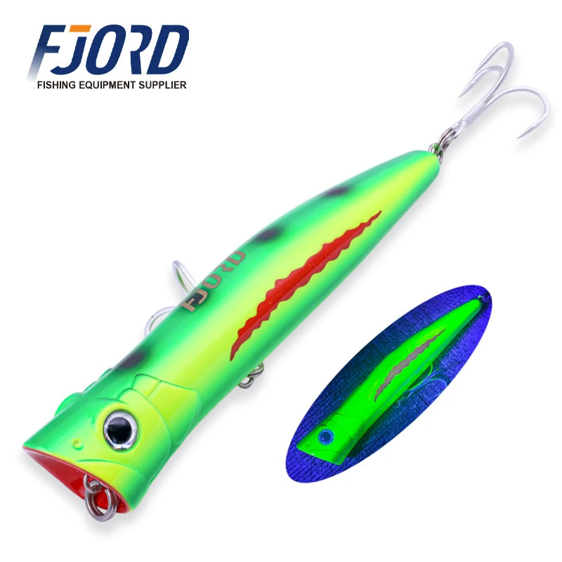 FJORD 180mm 80g Popper Hard Baits Swimbait Big Eye Fish Bait Lures New Arrivals 2025 Fishing Surface Walker Fishing Accessories