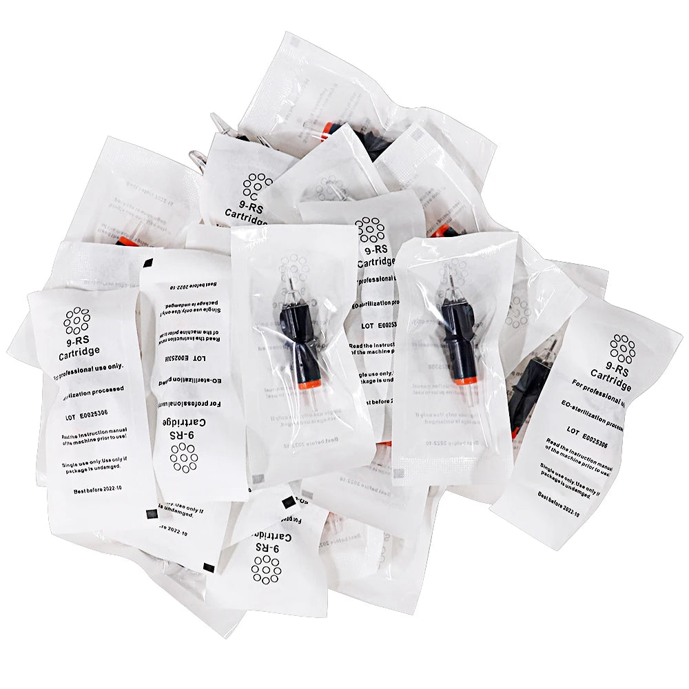5/10pcs Tattoo Permanent Cartridges Needle Pigment Sterilized RL RS RM M1 Eyebrow Lip Makeup Needles For Tattoo Machine Pen