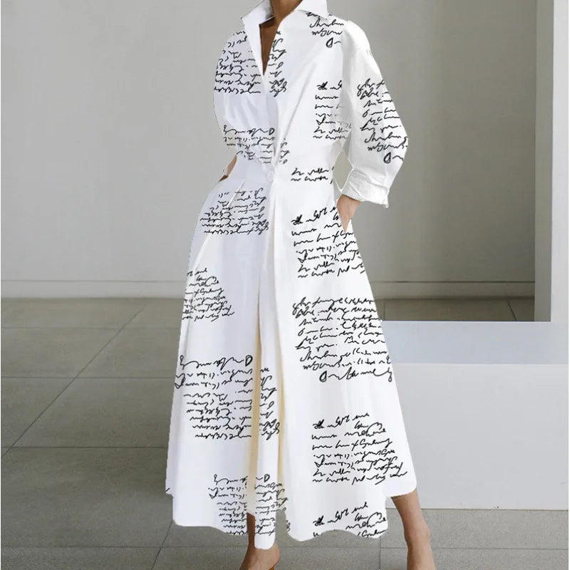 Women's Summer Dress Plus Size Commuter Polo Neck Loose Fit New Elegant Trendy Minimalist Fashionable Niche Versatile Casual Fit