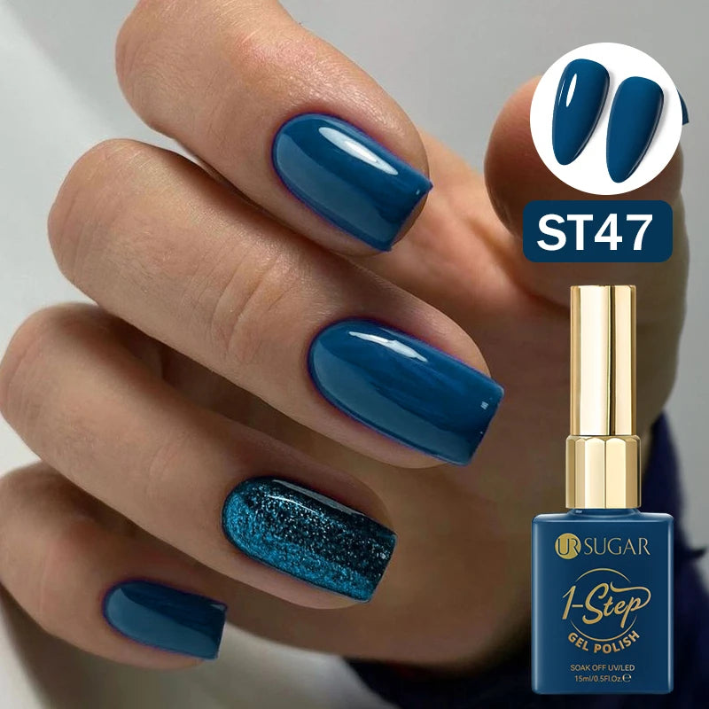 UR SUGAR 15ml 1 Step Gel Polish  Nail Art Manicure 3 IN 1 Gel Soak Off LED UV Gel Nail Varnishes No Need base top gel