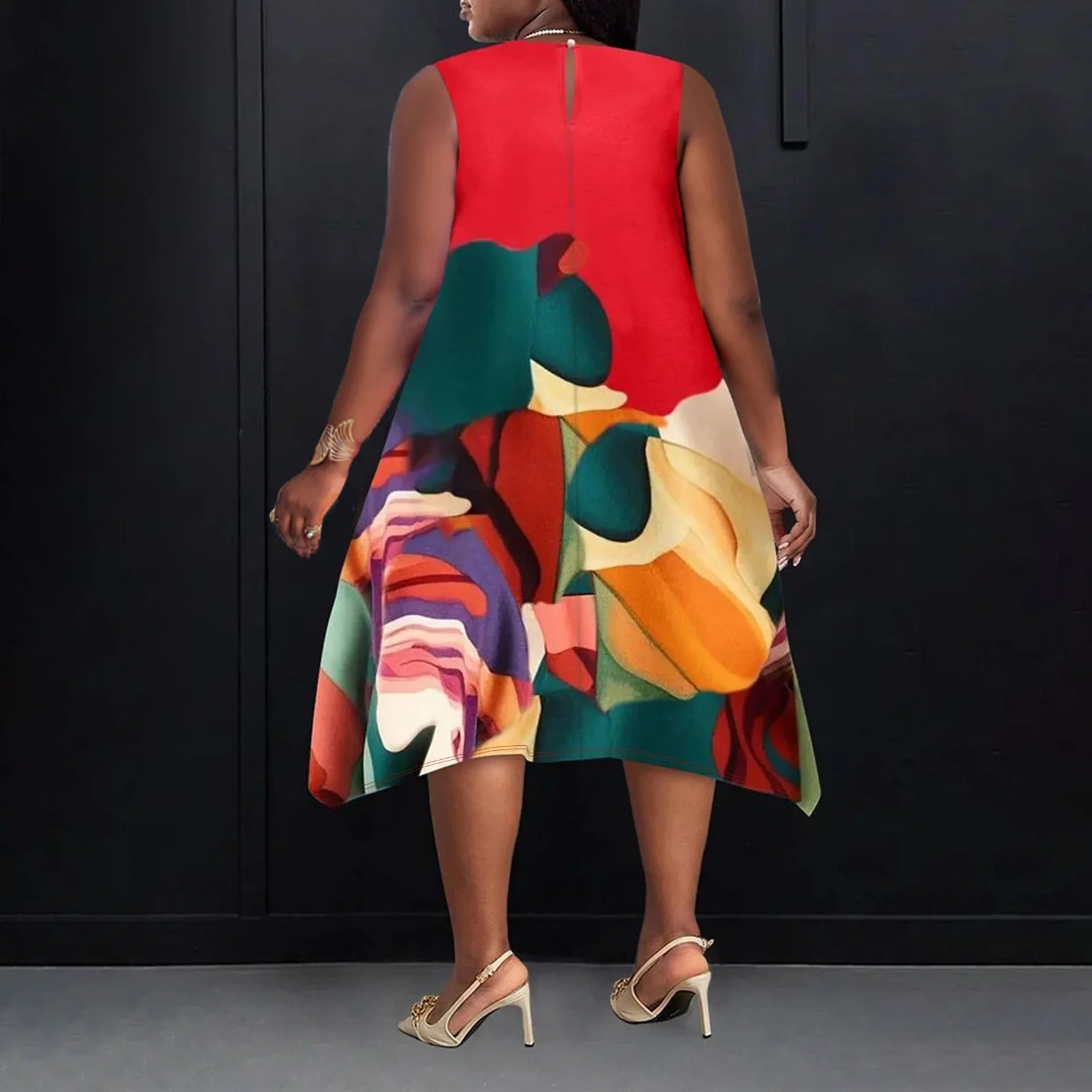 XL-5XL Plus Size Clothes Dresses Women Robes Summer Autumn Sleeveless Street Style Casual 3XL 4XL Big Size Midi Dress Oversize