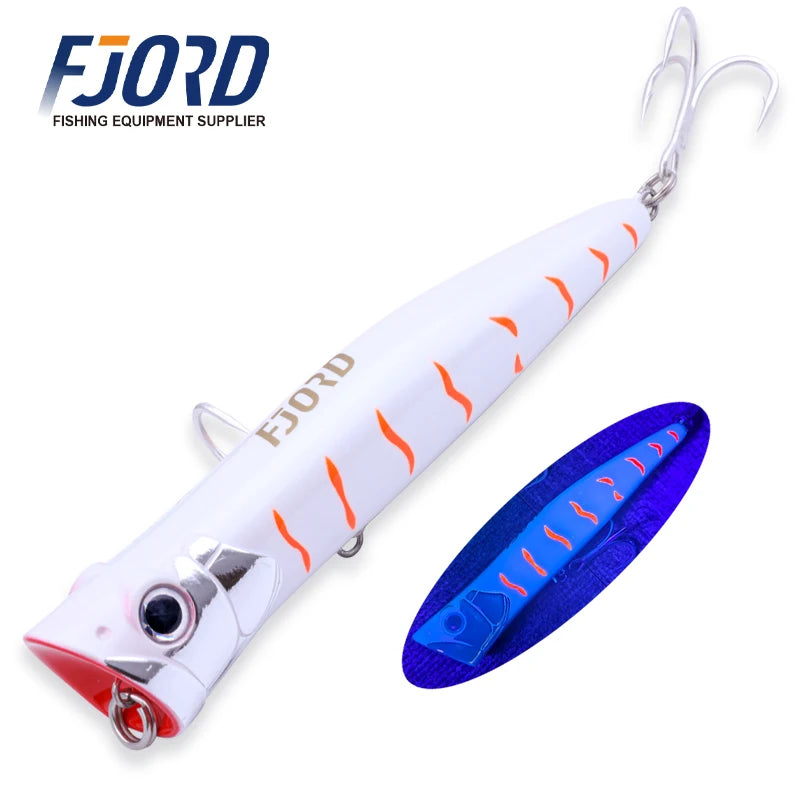 FJORD 180mm 80g Popper Hard Baits Swimbait Big Eye Fish Bait Lures New Arrivals 2025 Fishing Surface Walker Fishing Accessories