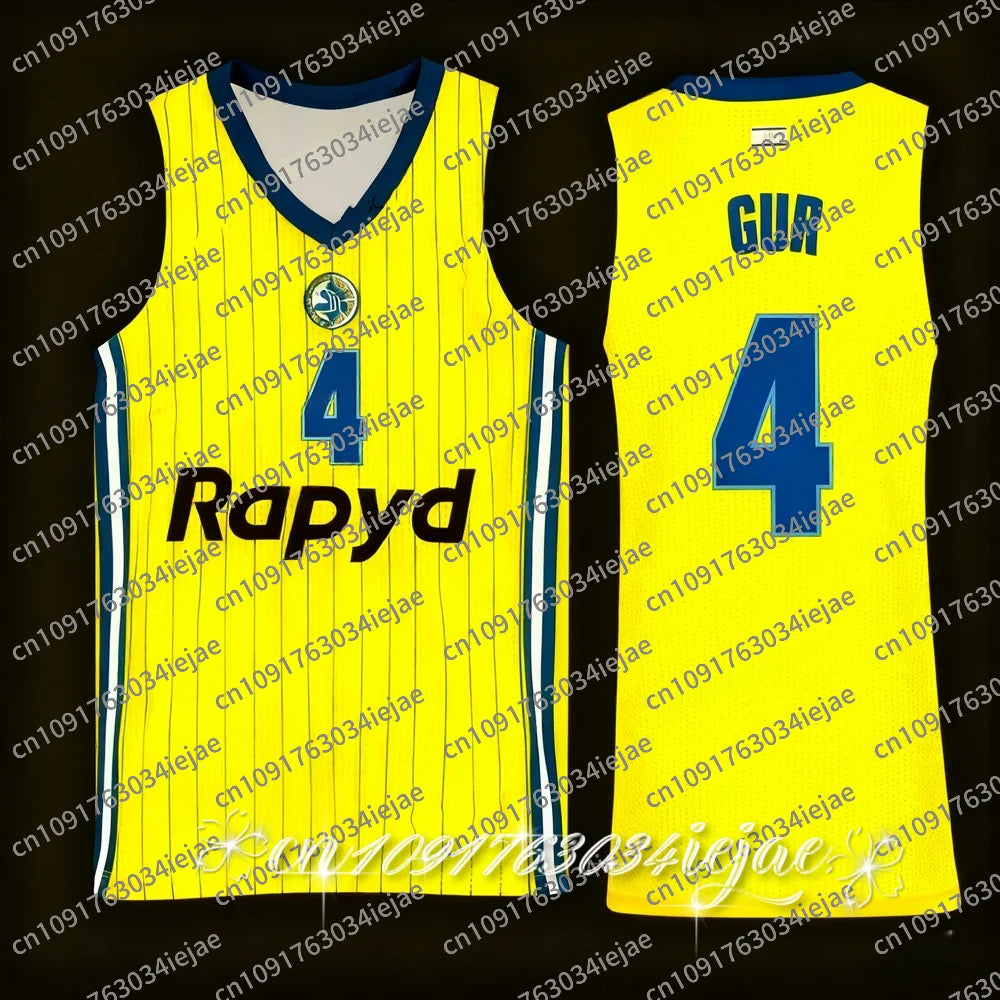 25/26 New Arrivals Lsraeli Adult Men's Basketball Vest Maccabi Tel Aviv Basketball Jersey Kids Basketball Training Uniform