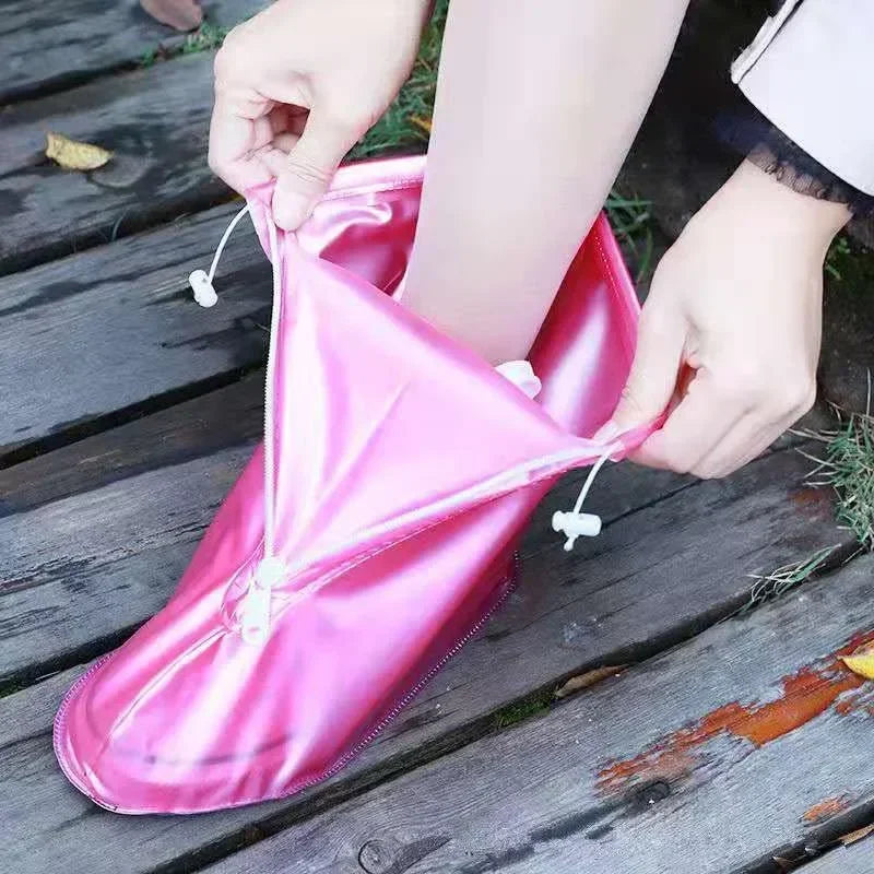 Waterproof Shoe Cover Silicone Sport Rain Boot Cover with Layer Non-slip Material Wear-resistant Thick Shoes Cover Unisex 1 Pair