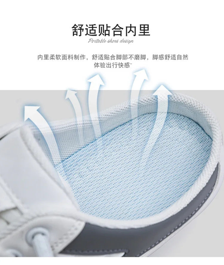Half Slippers for Men Trendy Men's Flat Bottom Casual Shoes Soft Sole Support Shoes Men's Sneakers Zapatos De Hombre 2024