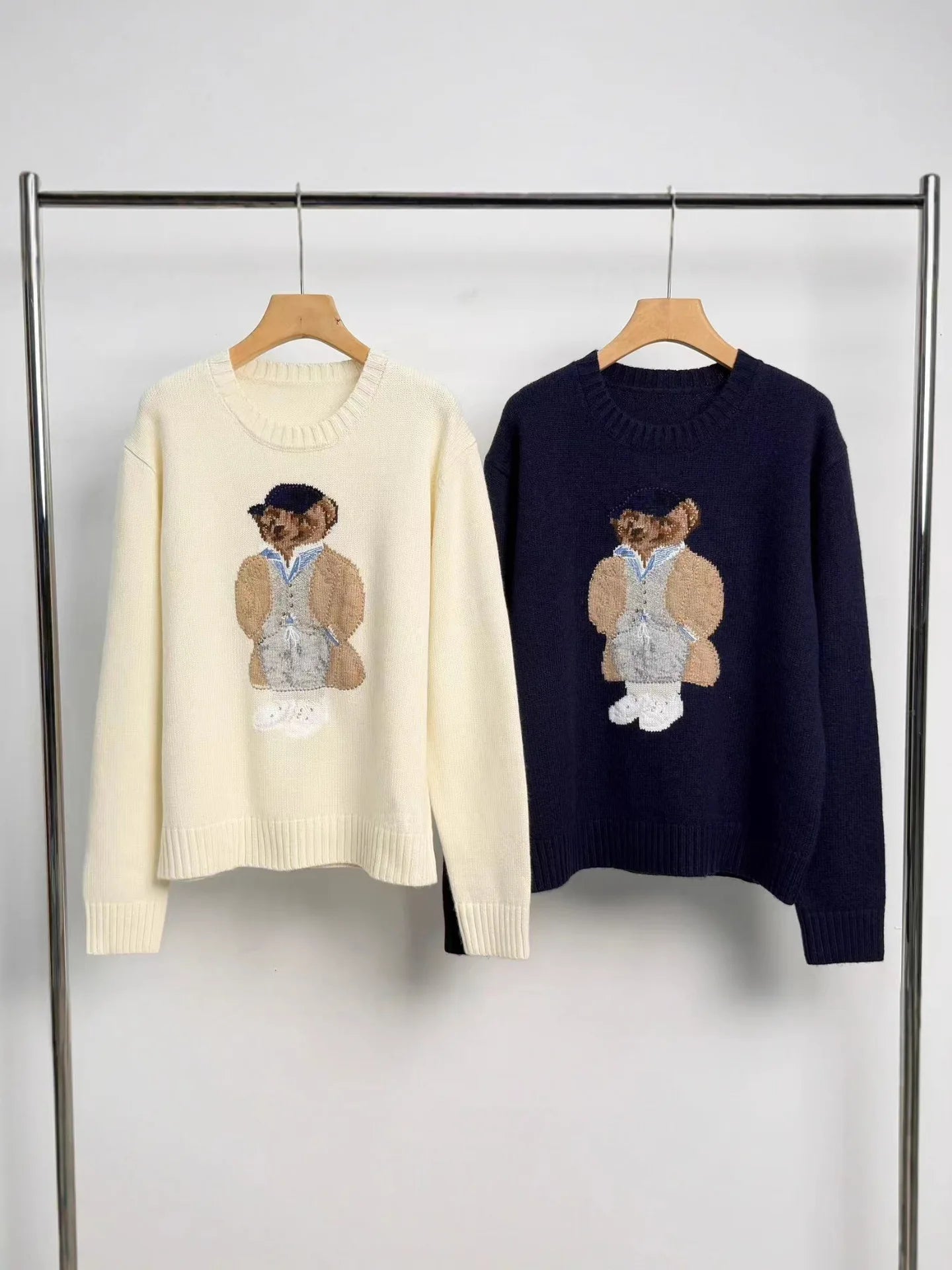 2025 New Autumn/Winter Women's Sweater High Quality Fashion Exquisite Cartoon Jacket  RL Teddy Bear 90% Wool+10% Cashmere Hoodie