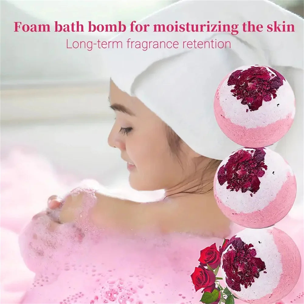 Bath Bomb Set Moisturizing Peeling Skin Care Bath Ball with Essential Oils And Bath Salts Handmade Bubble Ball Gift for Relaxing