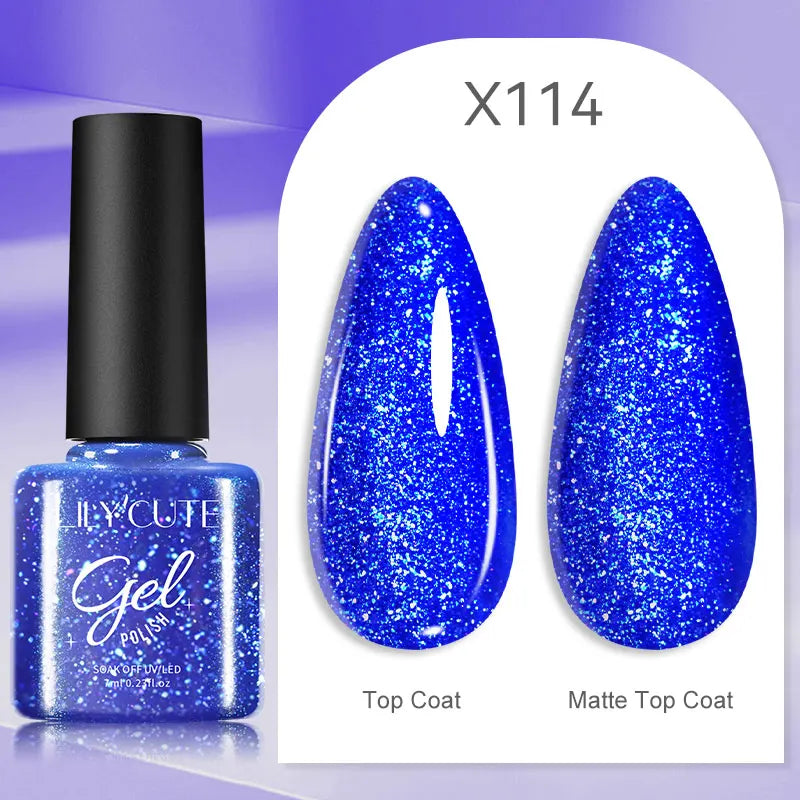 LILYCUTE 7ML Black White Color Gel Nail Polish Summer Colorful Gel Nail Art Semi Permanent UV Gel Soak Off UV LED Gel Varnishes