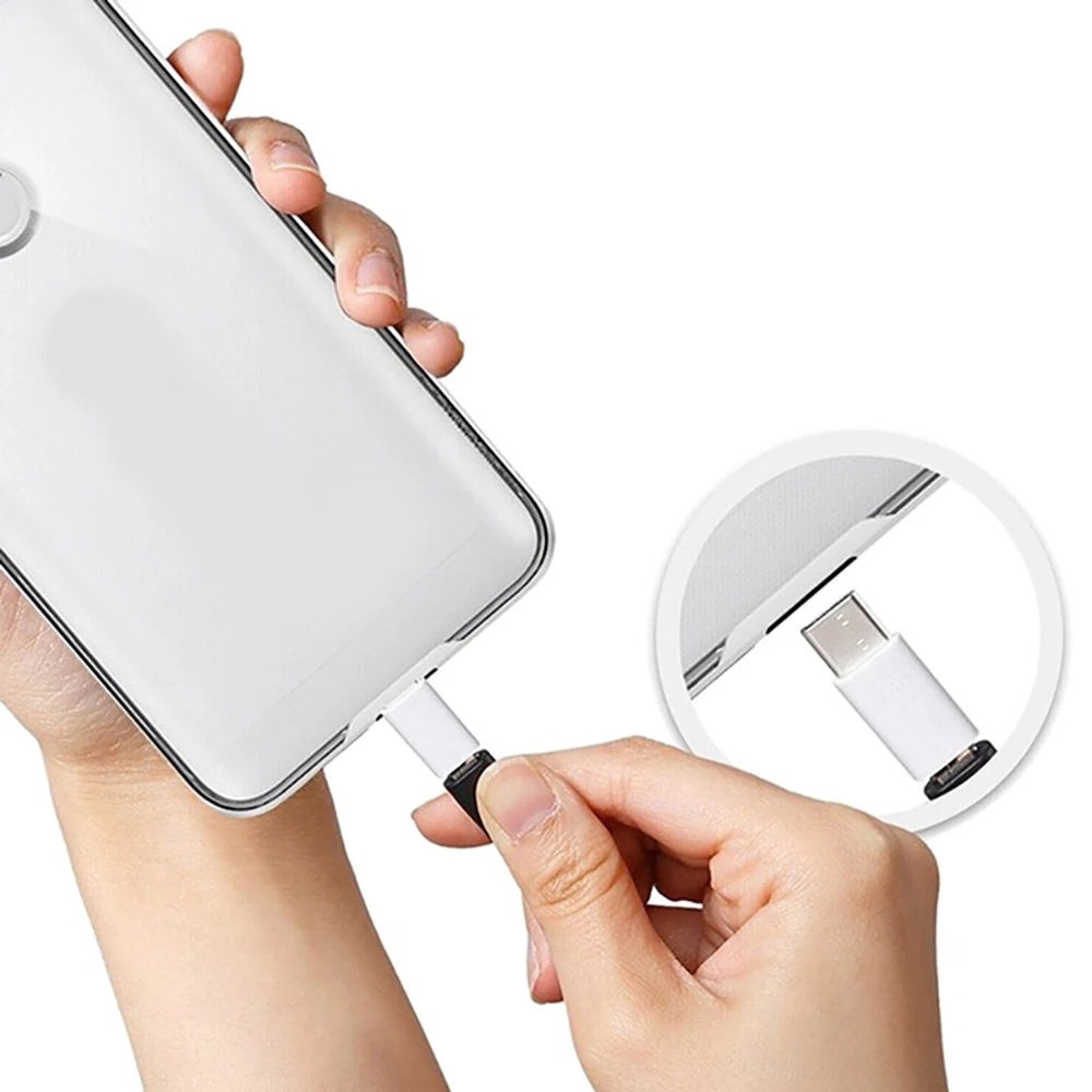 1PCS/5PCS Micro USB Female To Type C Male Adapter Mobile Phone Android Converter Micro-B To USB-C Data Cable Connector