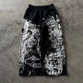Y2K Retro Casual Pants Gothic Skull Direct Spray Printing Floor Pants Oversized Unisex Streetwear Fashion Men's Clothing Joggers