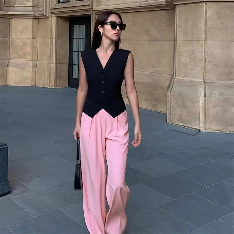 Simple Vests Women Summer Sleeveless Suit Coats Temper Outwear Design Hot Sale 2024 Tender Breathable Korean Style Streetwear