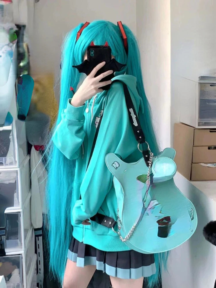 2026 Cartoon Embroider Hoodies Women Y2k Aesthetic Vintage Grunge Tops  Loose Casual Zip Up Sweatshirt Harajuku Streetwear