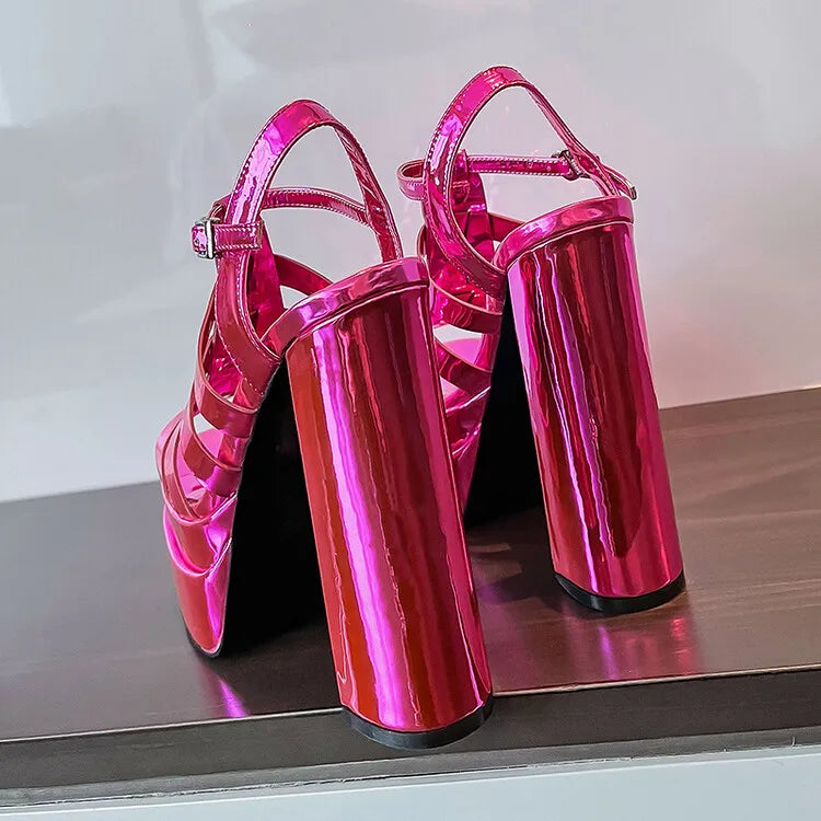 2024 Ladies High Heels Double Waterproof Platform Sandals for Women Luxury Brand Designer Summer Party Chunky Pumps and Shoes