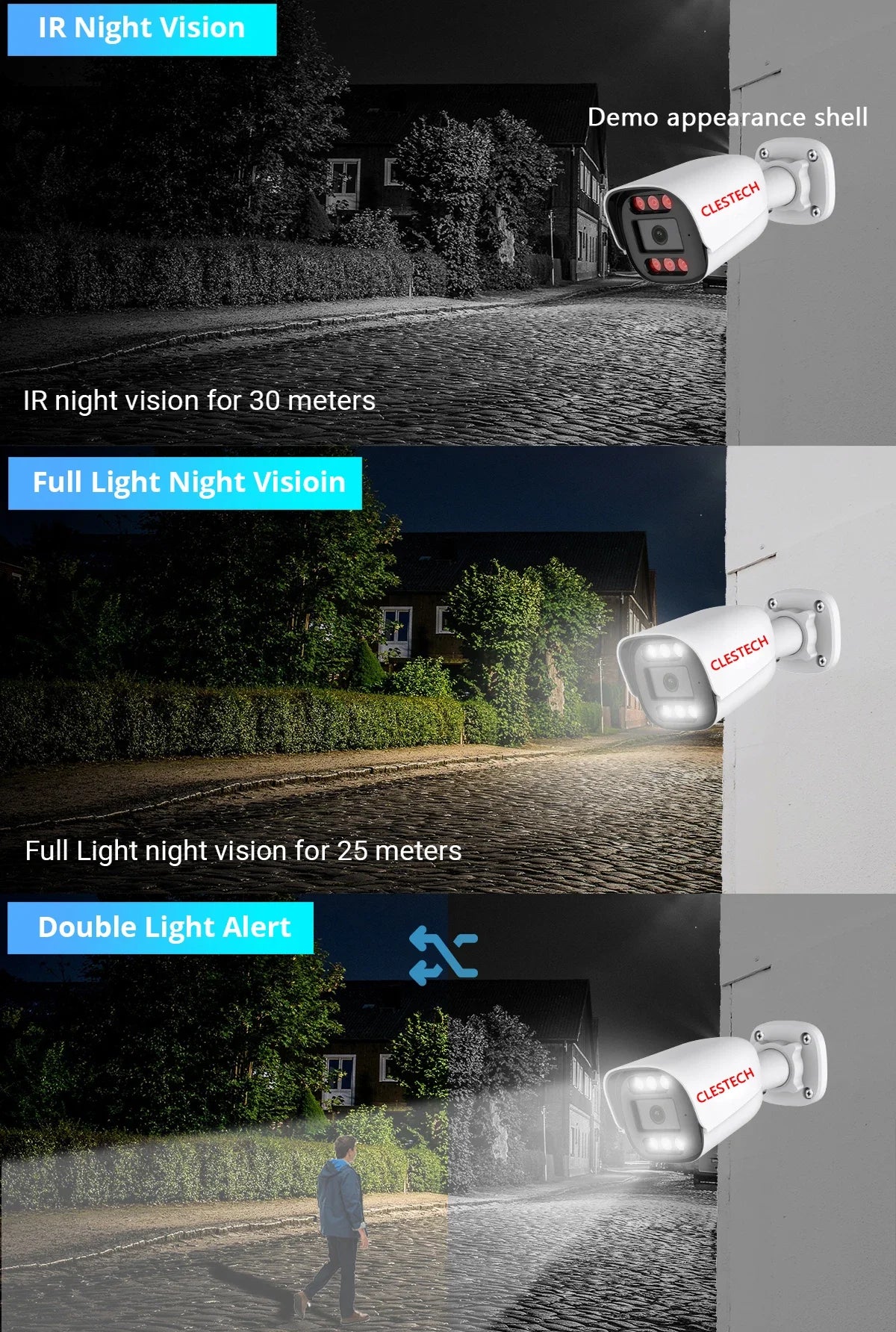 Outdoor IP POE Camera 5MP 4MP Mic Audio Infrared Full Color Dual Light RTSP Xmeye Panoramic Fisheye 1.7mm Waterproof Smart AI