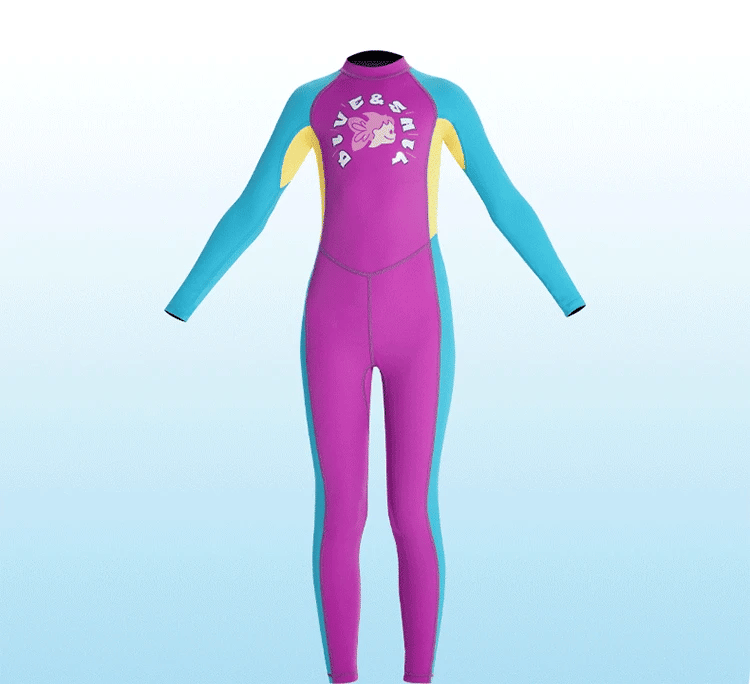 Children's Sunscreen Swimsuit Quick Drying Long Sleeved One Piece Sun Protection Diving Suit Floating Swimming Surfing Wetsuit
