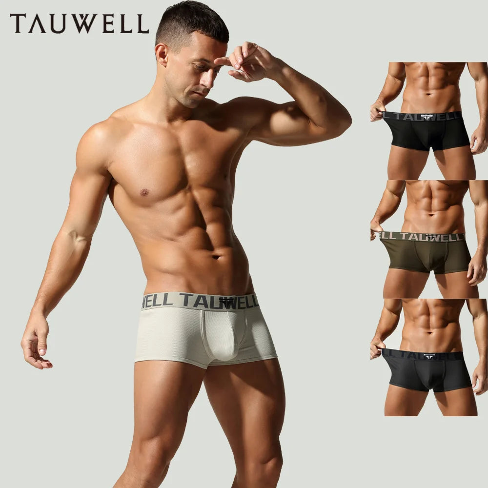 TAUWELL Mens Boxers Sexy Low-waist Underwear New Arrivals U Convex Pouch Button Underpants Boxershorts Male Panties Boxer