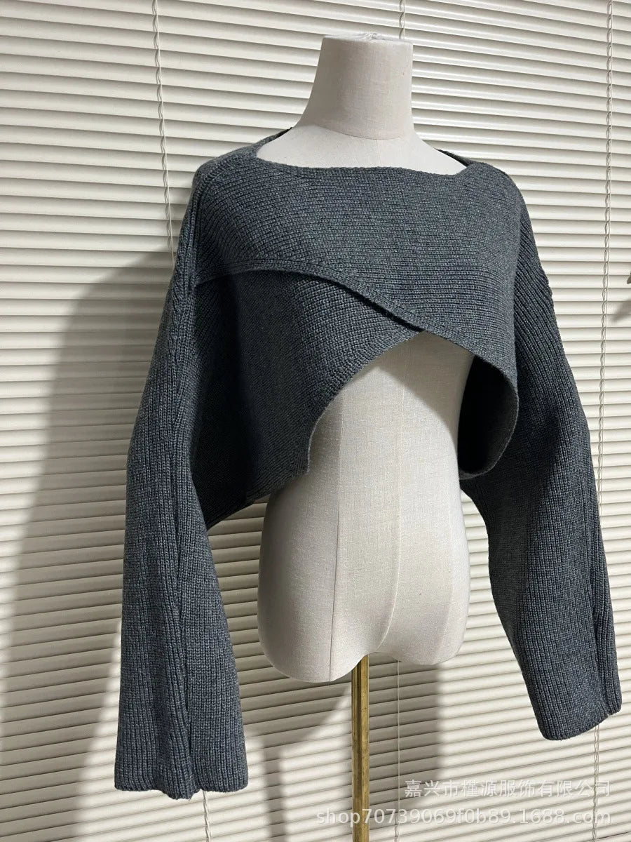 Autumn Fashion Knitted Pullover Elegant O Neck Sweater Women New Casual Solid Color Loose Long Sleeve Hem Irregular Women Top