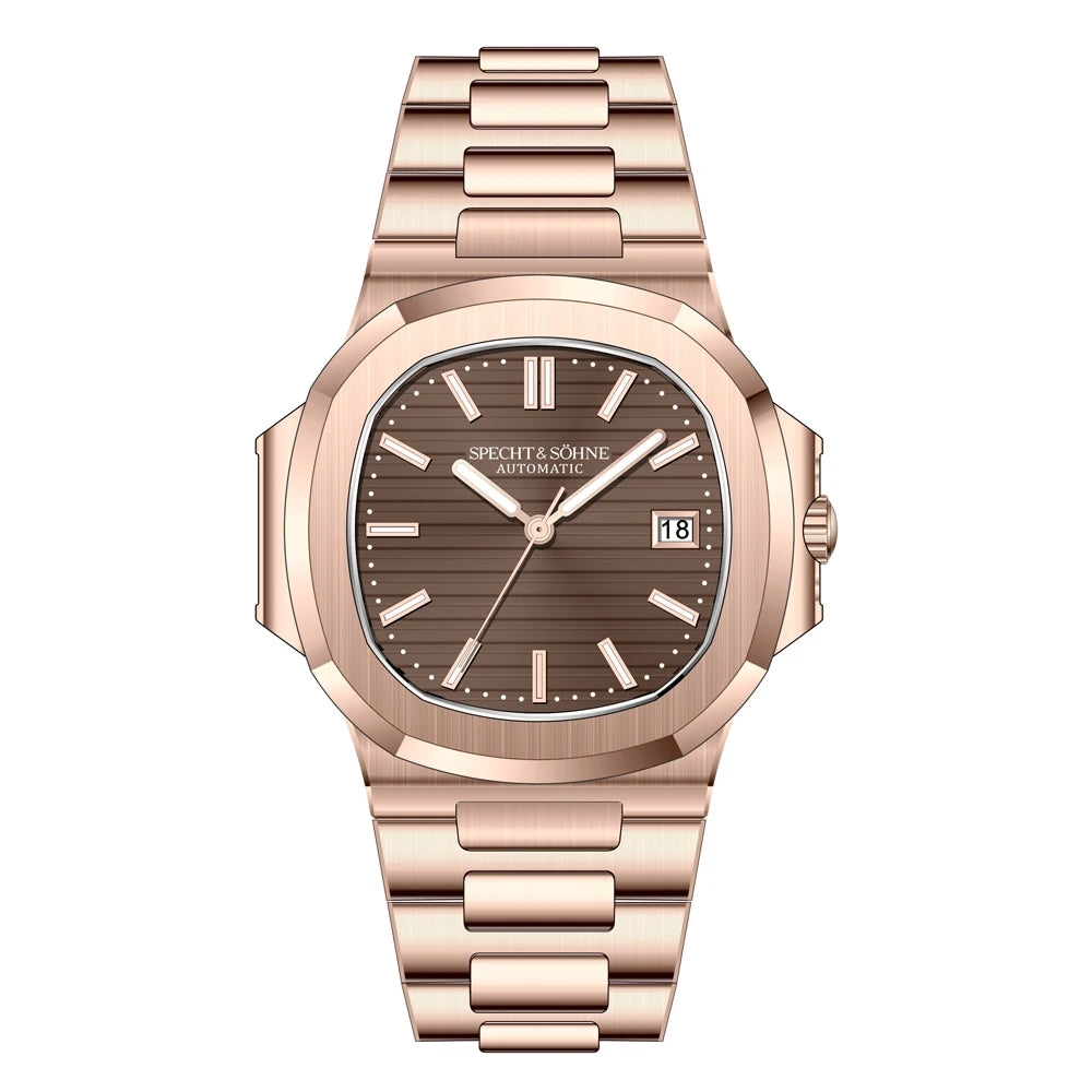 New Arrivals Specht & Söhne Mens Watches Classic Watch Automatic Watch Rose Gold Stainless Steel Relogio Masculino Waterproof