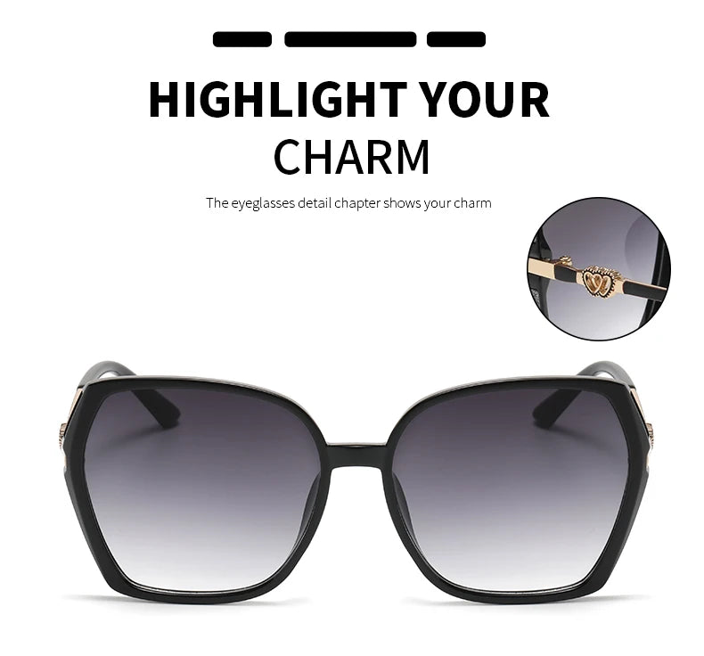 Fashion Large Frame Square Sunglasses Women Trendy Style Sun Glasses For Lady Shades Gradient Oculos UV400 Streetwear Eyewear