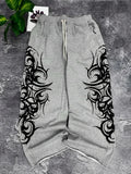 Y2K Retro Harajuku Fashion Print Pattern Joggers Men Women Kids Loose Trendy Casual Comfortable Durable Outdoor Pants in Gray