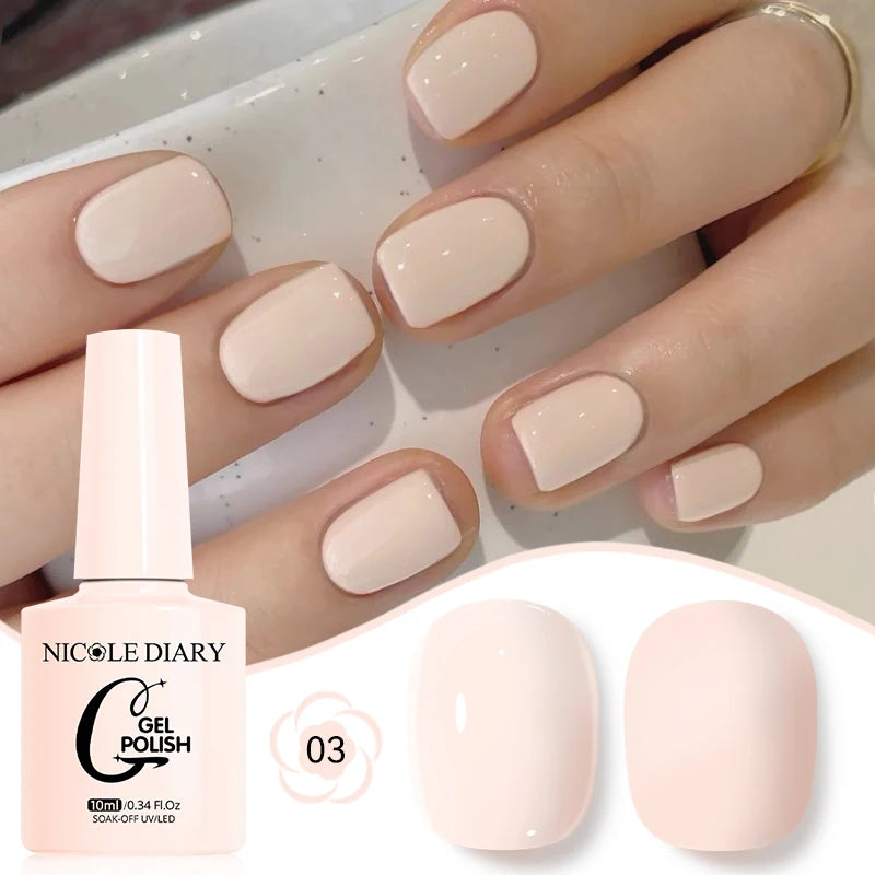 NICOLE DIARY Glass Beads Cat Magnetic Gel Nail Polish Spring Summer Gel Nail Sparkly Gel Varnish Soak off Nail Manicure Art