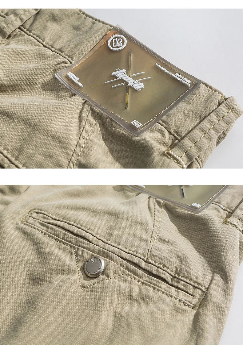 Khaki Gray Black Pants For Men Straight Casual Pants Men Clothing Overalls 2025 Spring Summer Cotton Work Trousers Male