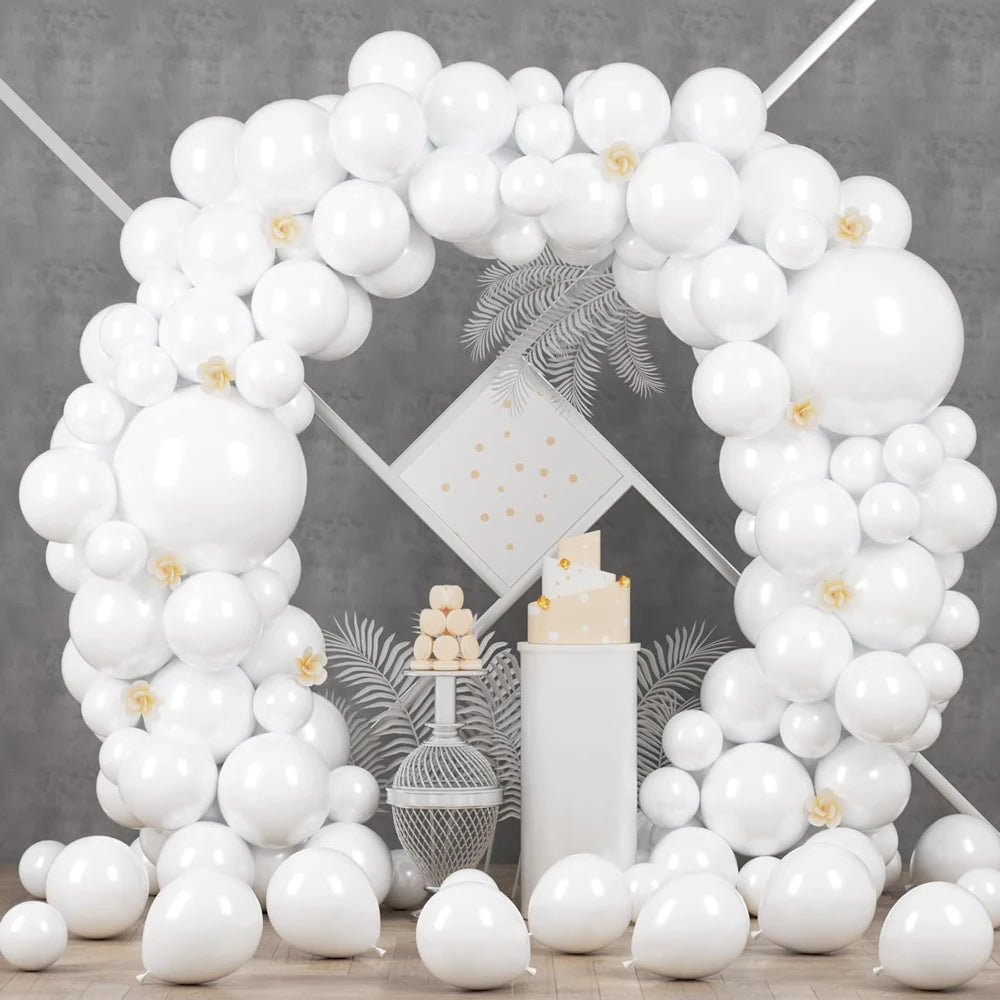 95Pcs White Balloon Wreath Arch Kit for Weddings Birthdays Graduation Bridal Baby Showers - Decorative Balloon Set