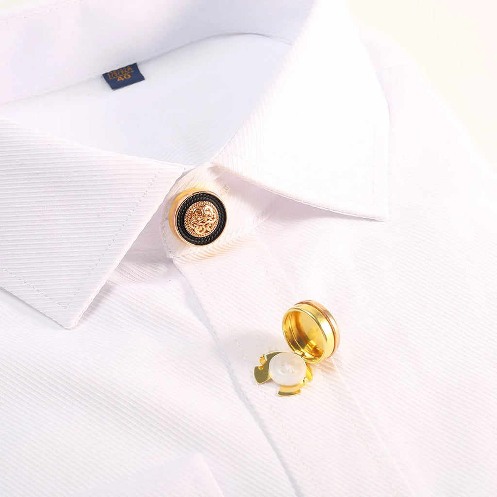 2pcs Button Cufflinks Luxury Metal Button Cover Shirt Button Clip Retro Sleeve Button for Men and Women Dress Button Decoratio