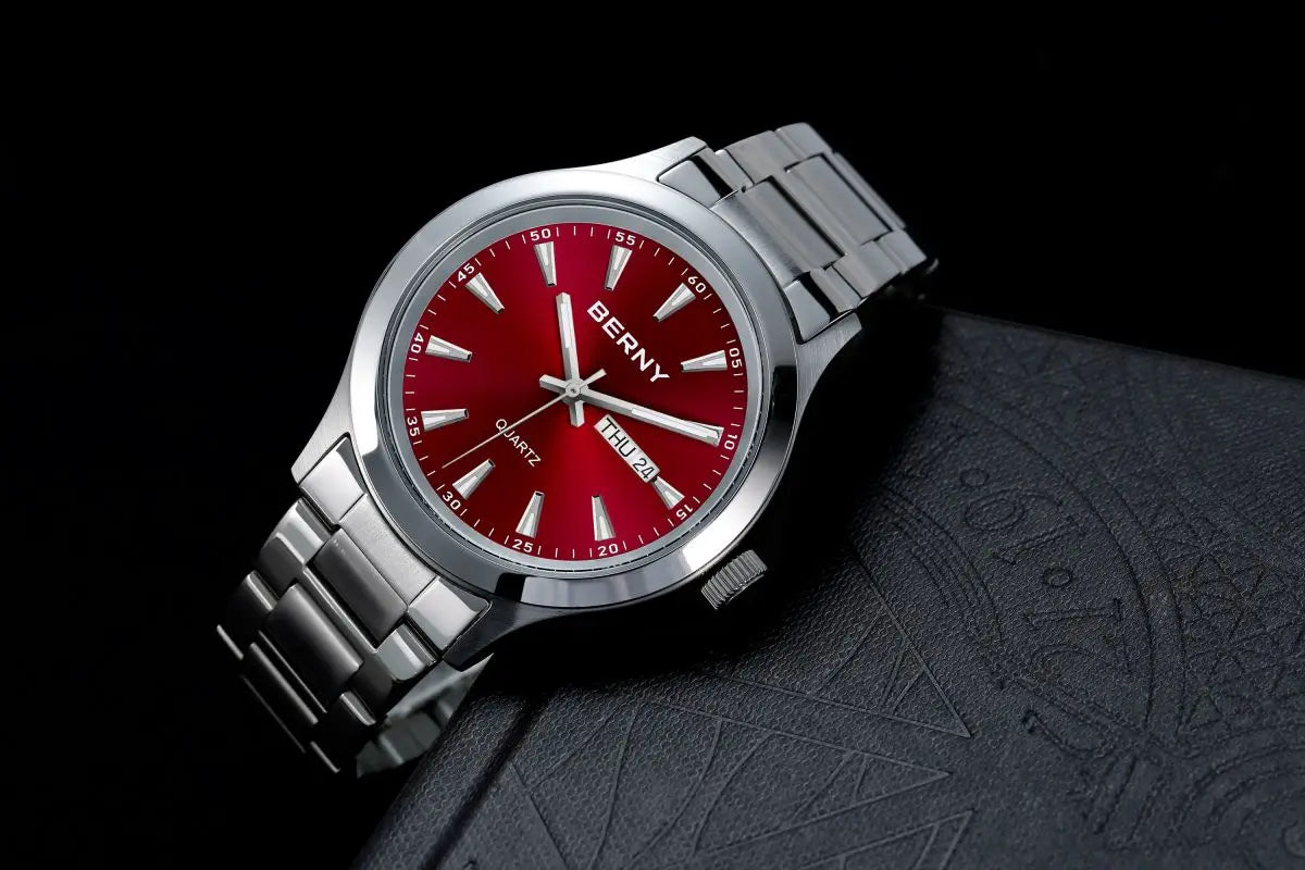 BERNY Watches for Men 40mm Luminous Elegance Dress Quartz Watch Calendar Week Luxury Waterproof Casual Business Men's Wristwatch