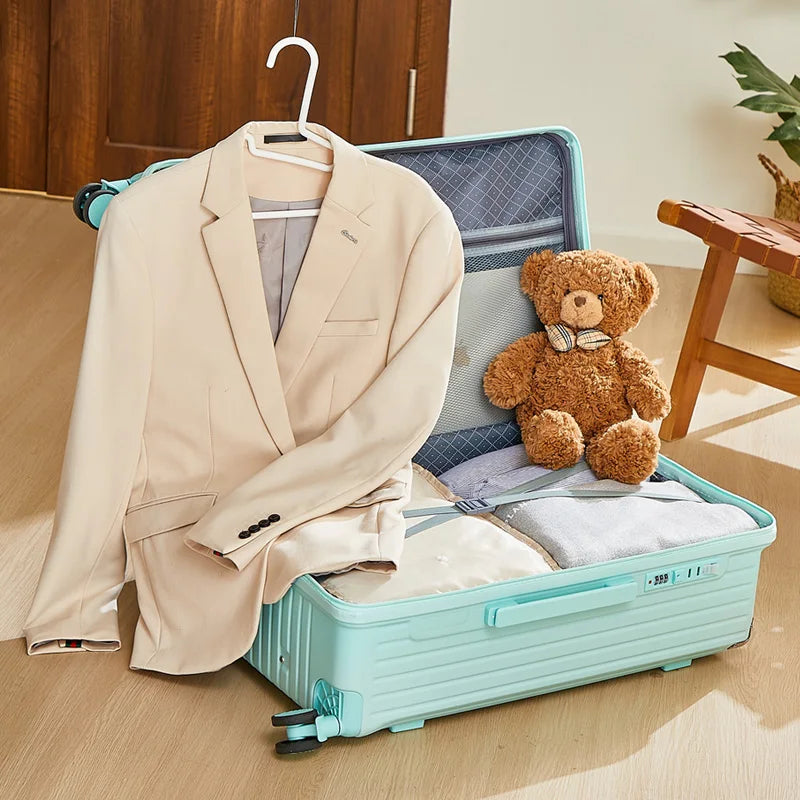 Large Capacity 20-26 Inch Rolling Luggage with Cup Holder Travel Bag Convenien Mobile Phone Stand Simple Travel Rolling Suitcase