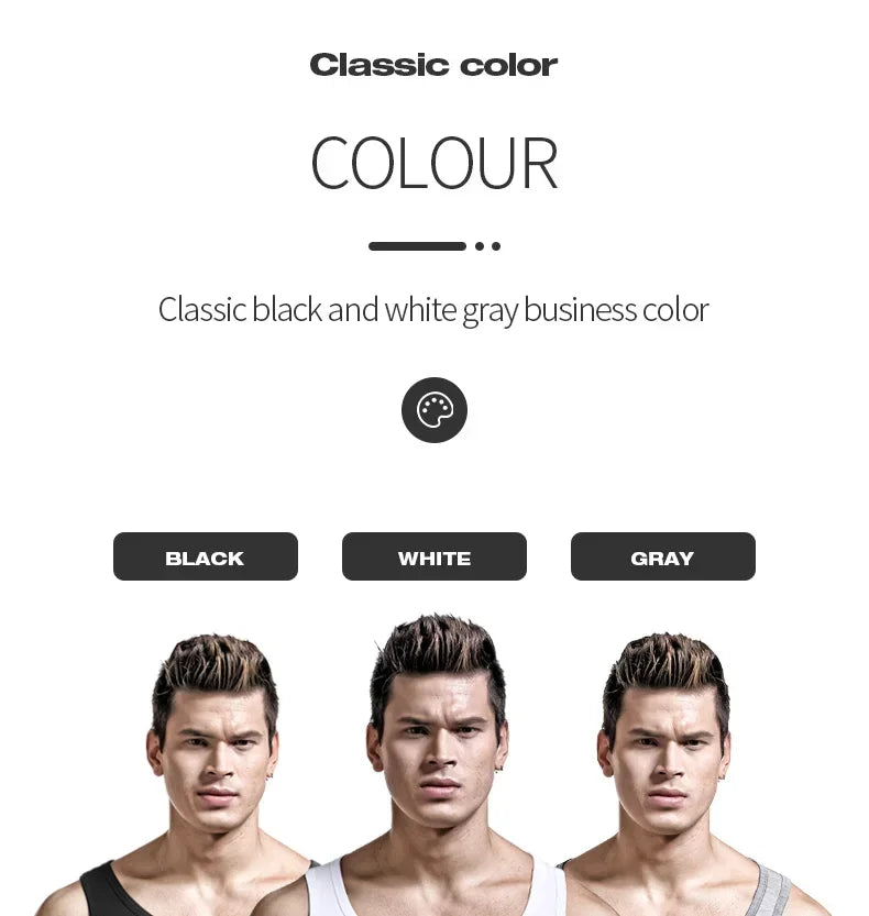 5PCS Men's summer trendy slim-fit hurdling style, modal, wearing a white undershirt underneath, men's tight-fitting