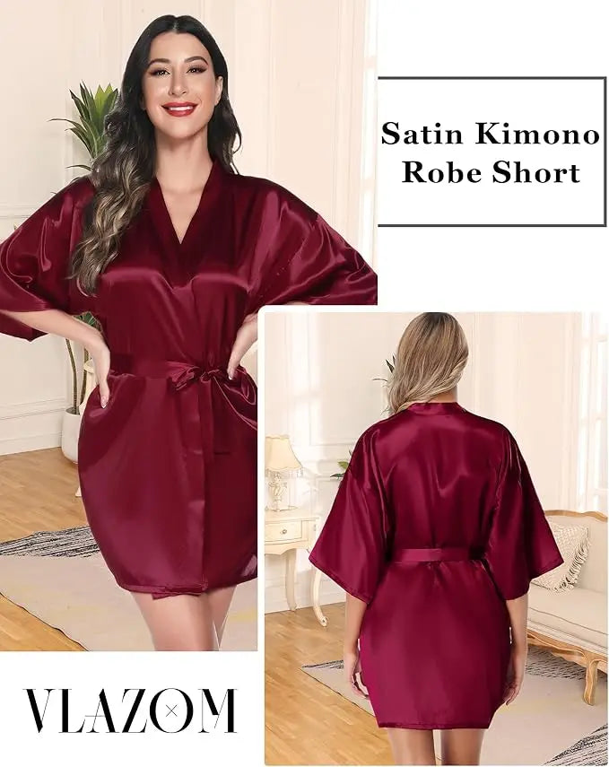 Summer Champagne Chinese Bride Wedding Robe Satin Sleepwear Women Nightgown Sexy Nightdress Lady Kimono Bathrobe Gown Negligee