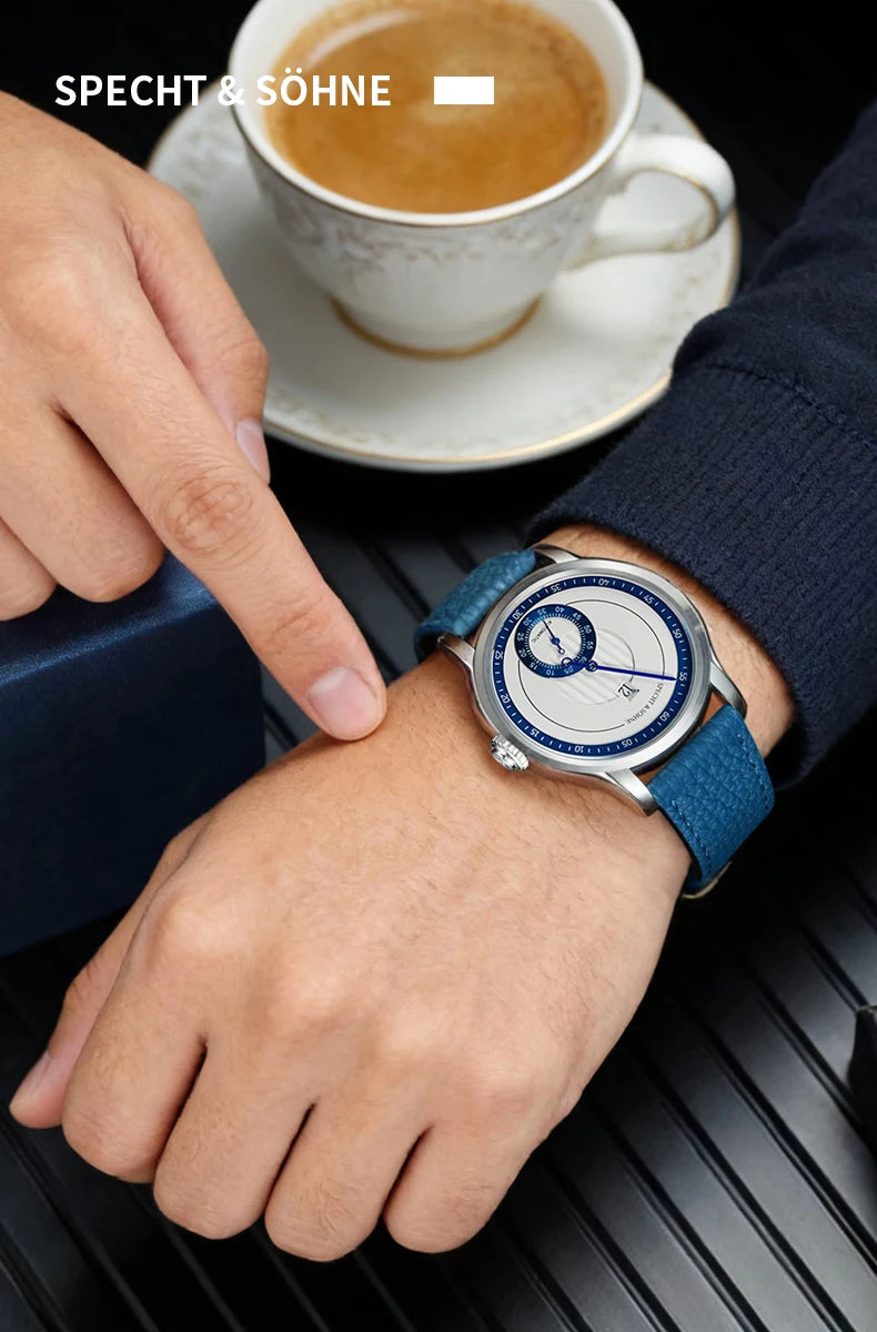 2026 Specht & Söhne New Arrivals Men Automatic Watch 39mm ST17 Jumping Hour Mechanical Wristwatch Sapphire Crystal Reloj Hombre