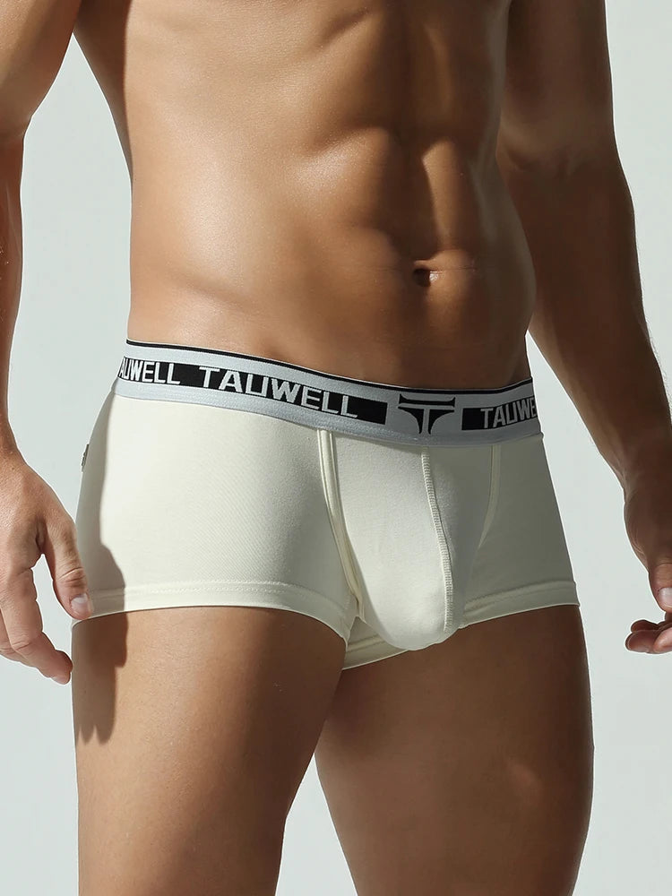 TAUWELL Low-Waist Buttoned Boxer Shorts for Men with U Convex Pouch Sexy Male Panties New Arrivals Comfortable Underwear
