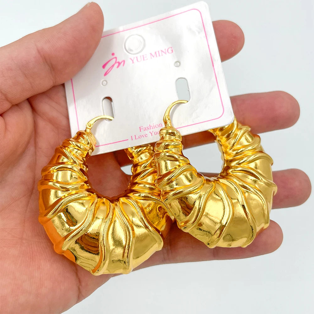 Dubai Large Party Earring  Plated Fashion Trend Jewelry African Nigerian Women Earrings