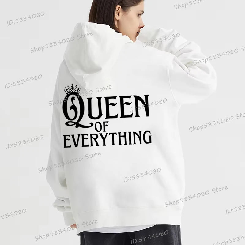 Couple Hoodies Luminous King of Whatever's Left and Queen of Everything Unisex Daily Casual Clothes Women Men Tracksuits Hooded