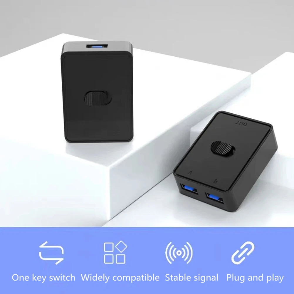 USB 3.0 Switcher KVM Switch 1x2/2x1 Bidirectional Shared Controller Splitter for Computer PC Keyboard Mouse Printer USB 2.0 Hub