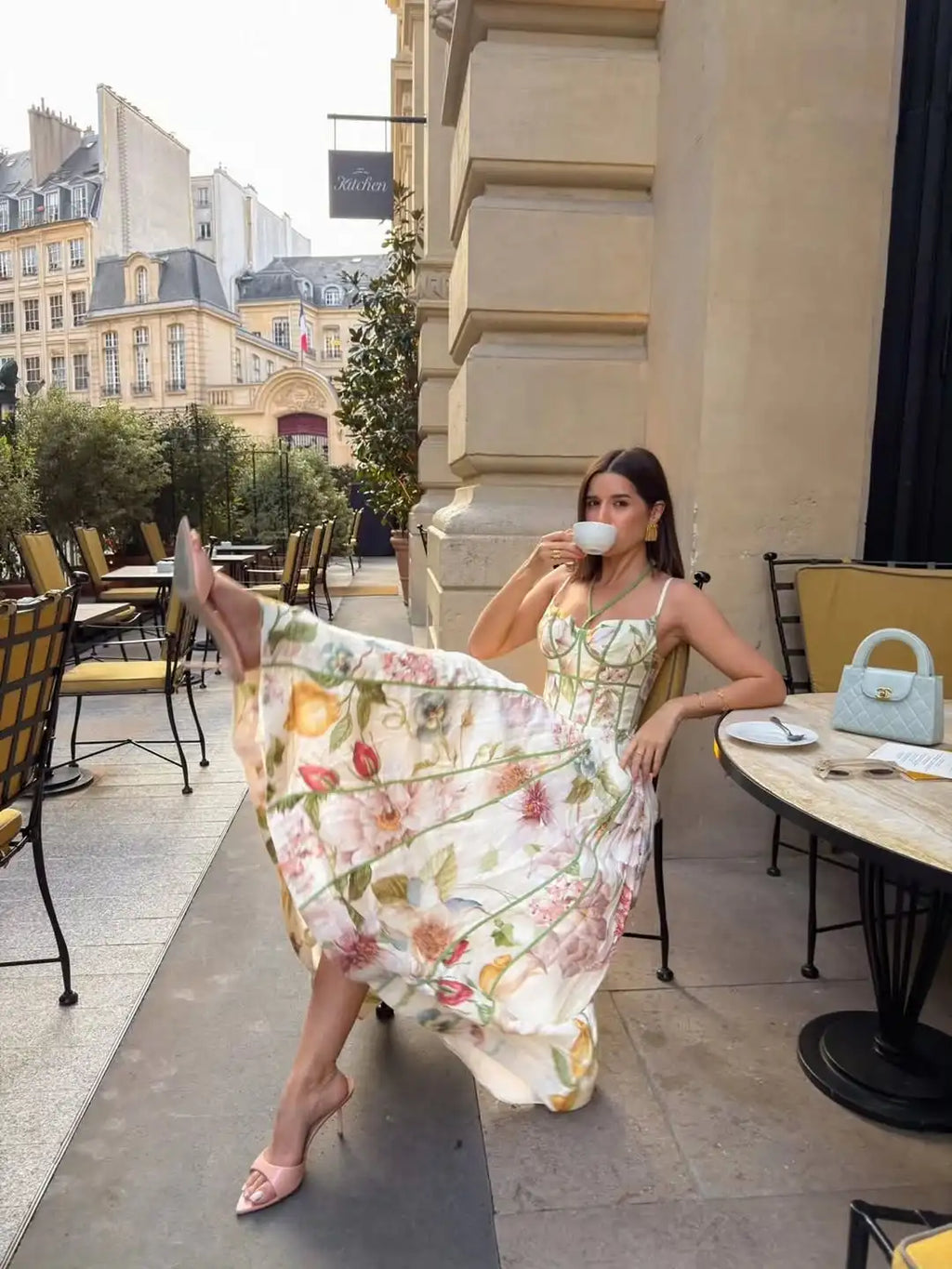 Women's Printed Sleeveless Halter Dress Waist-Closed A-Line Lady Elegant Dresses 2026 Spring Summer Fashion Female Vacation Robe